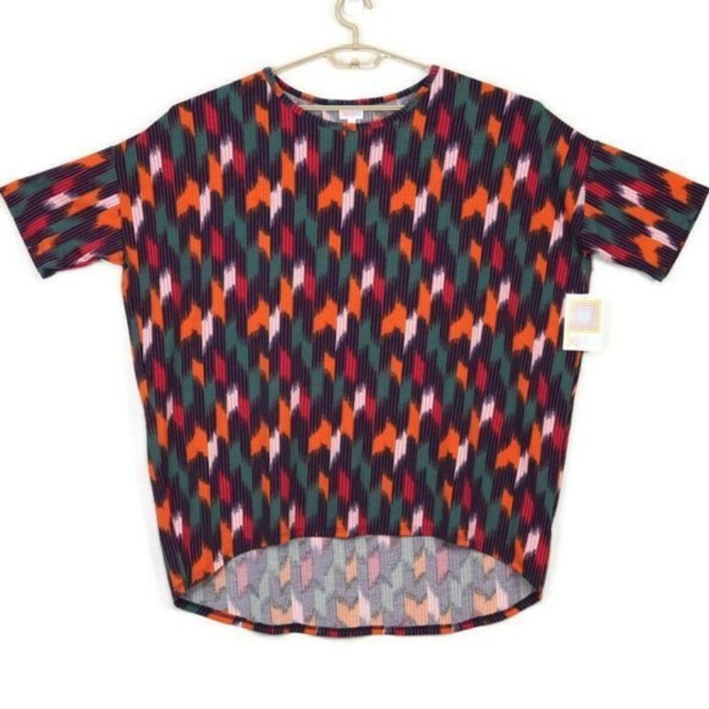 LuLaRoe Irma Tunic Top Shirt T-Shirt Blouse Blue Green Red Orange‎ USA 2XL